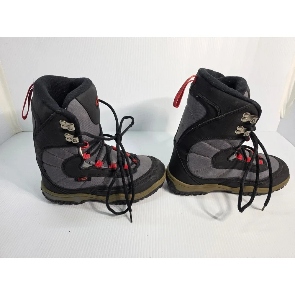 LTD LT1 Linerless Junior Snowboard Boots Black Grey Red Kids Size 5 US 37 EUR